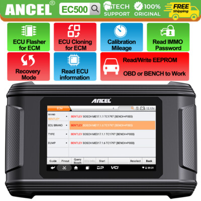 ANCEL EC500 Car ECM ECU Flashing Cloning Reset Initialization Read Write EEPROM