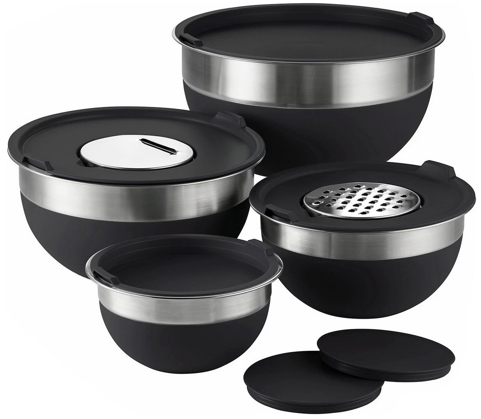 Tramontina Stainless Steel Mixing Bowls 10 Pc Kitchen Set w/ Lids and