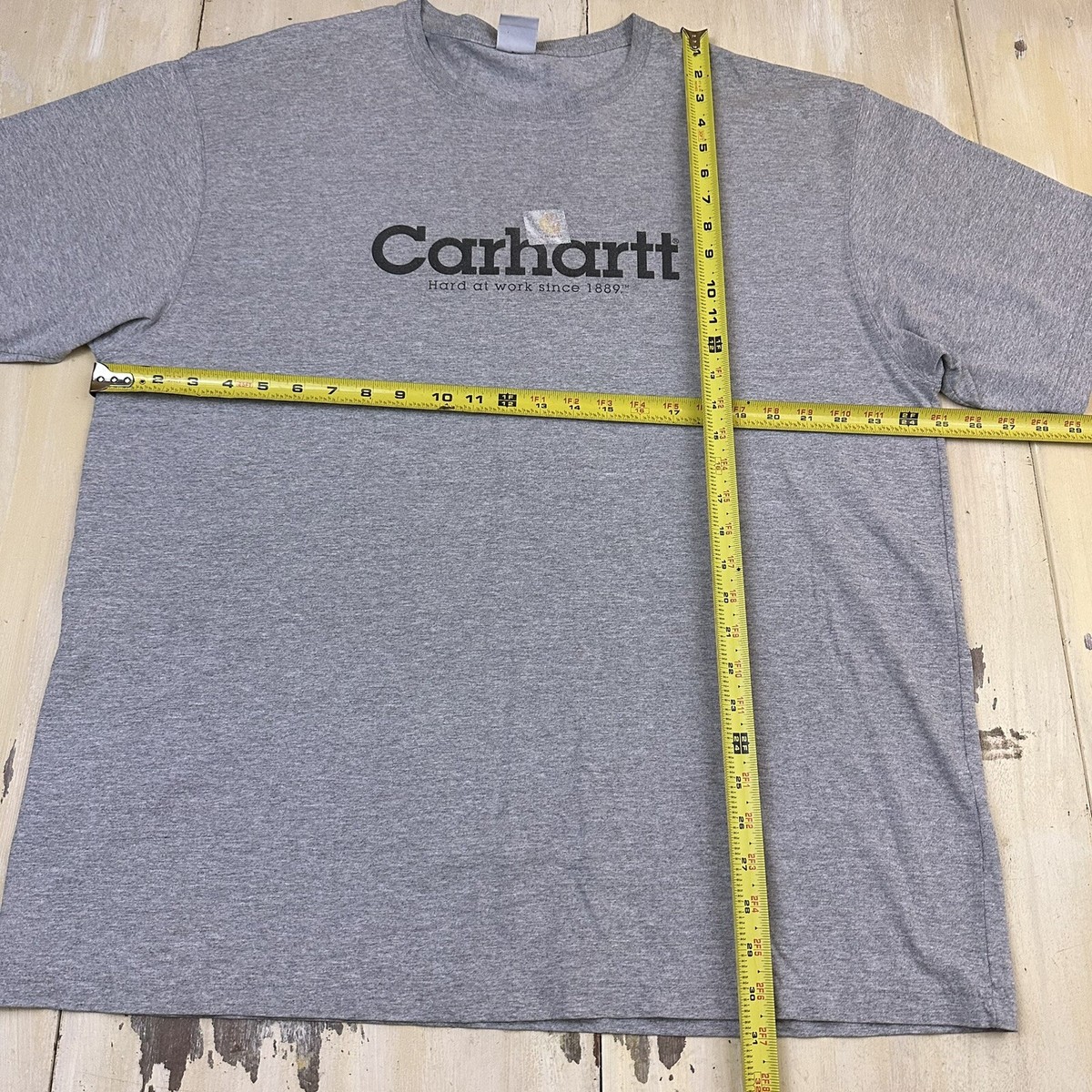 CARHARTT - Spellout Hard At Work Since 1889 Gray T-Shirt, Mens XL