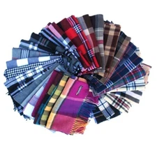100% CASHMERE PLAID SCARF SOFT & WARM CLASSIC SCARF MADE IN SCOTLAND WHOLESALE
