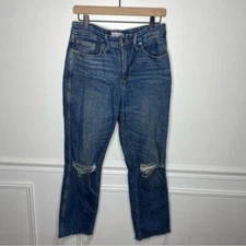 Good American Good Curve High Waist Raw Hem Straight Leg Jeans Womens 4/27