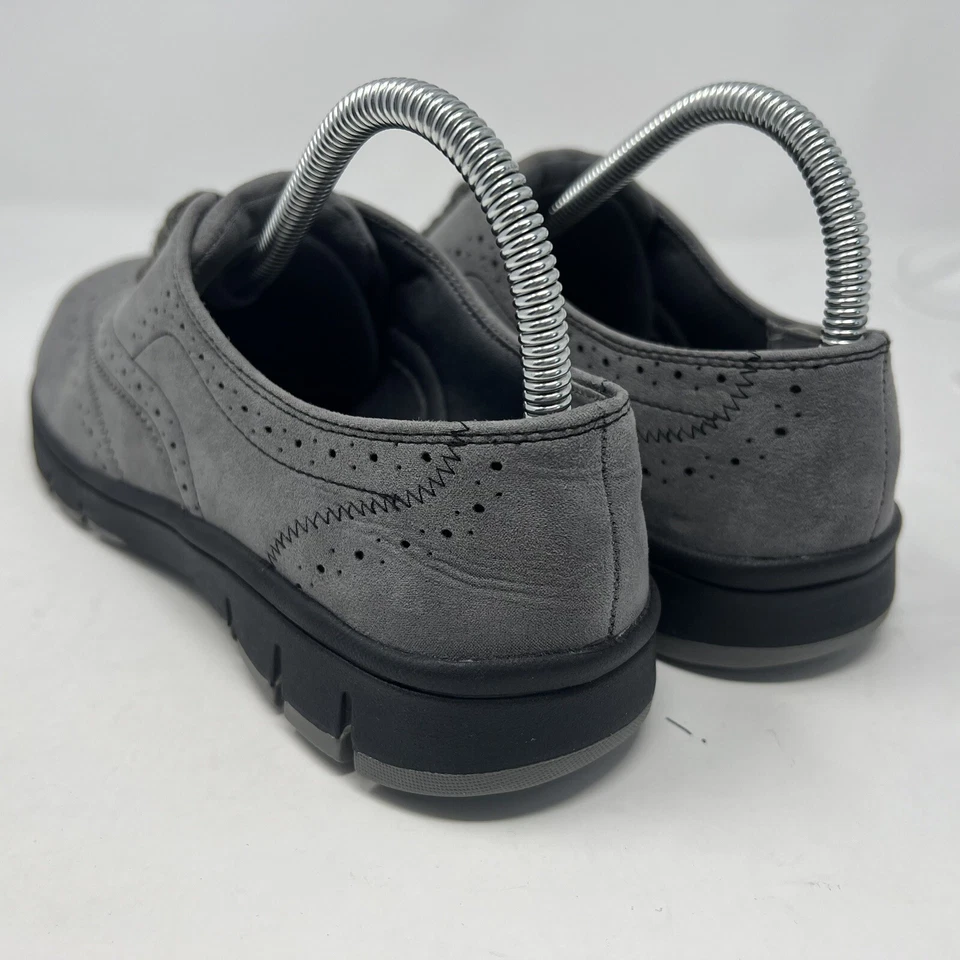 “NOVO” Easy Street Feminino 9.5 EUA Ultra Leve Conforto Lucky Oxford, Camurça Cinza - Imagem 3 de 4