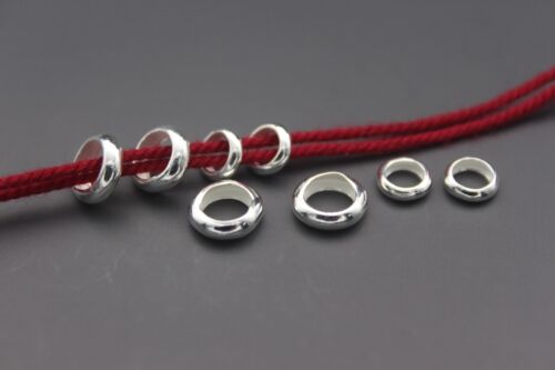 Sterling Silver Closed Ring Beads Flat Round Ring Spacer Beads 6mm 8mm - Afbeelding 1 van 8