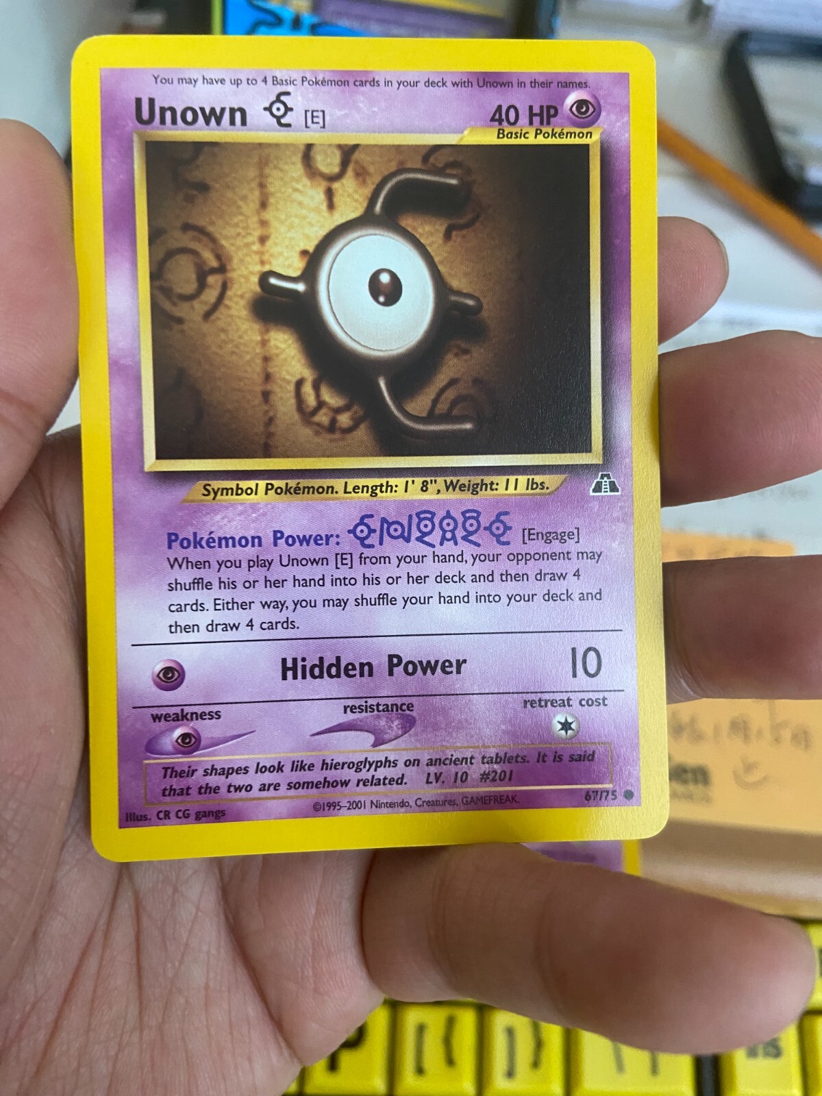 Pokemon Card Unown E Neo Discovery 67/75 EXCELLENT Non-Holo Common TCG  LP