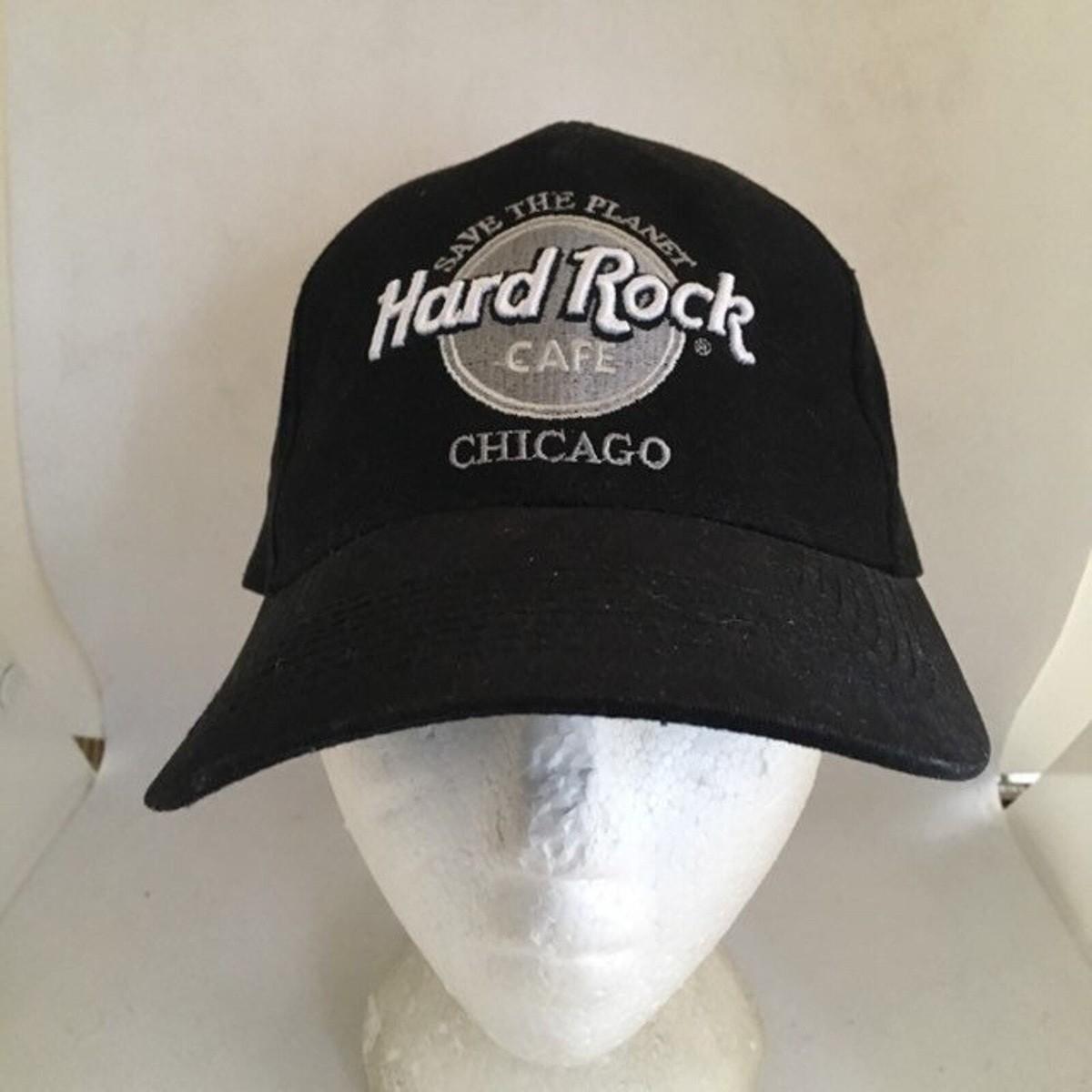 Vintage Hard Rock Cafe Chicago Strapback Hat 1990s 1980s 80s 90s
