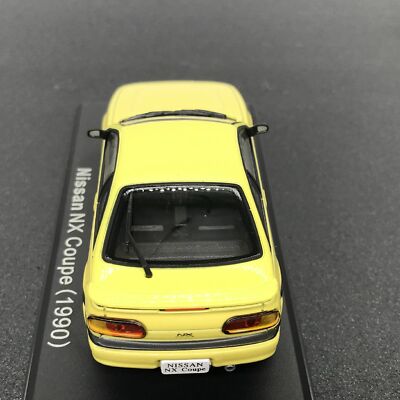Mini Car Nissan NX Coupe 1990 Yellow 1/43 Scale Box Display