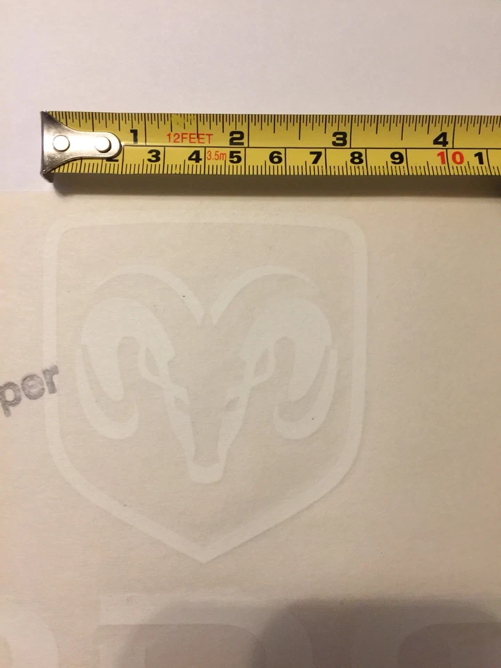 DODGE RAM LOGO DECAL WHITE 5”x11.5 - Image 3 of 3