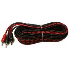 RCA20FT 20 ft 2 Channel Shielded Twisted RCA Red Audio Amp Cables DS18