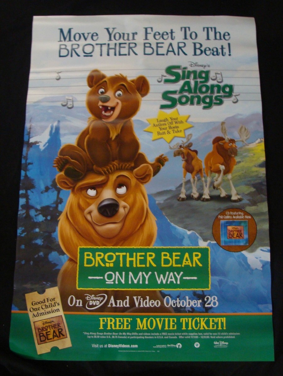 BROTHER BEAR ON MY WAY movie poster original video store promo