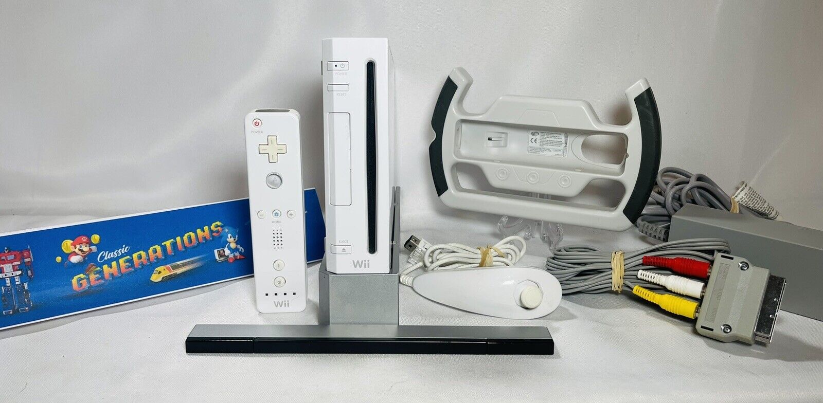 Nintendo Wii White Console  X1 Controller STANDARD FREE PP - PLAYERS CONDITION