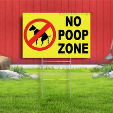 No Pooping Dog Signs for Yard, Keep Off Grass Sign with Stake