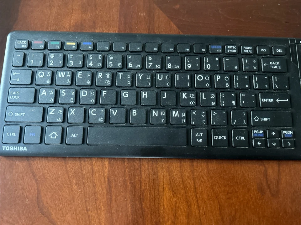 Toshiba Multi Language Wireless Touchpad Black Keyboard U50G ~ No Dongle~ - Image 2 of 4