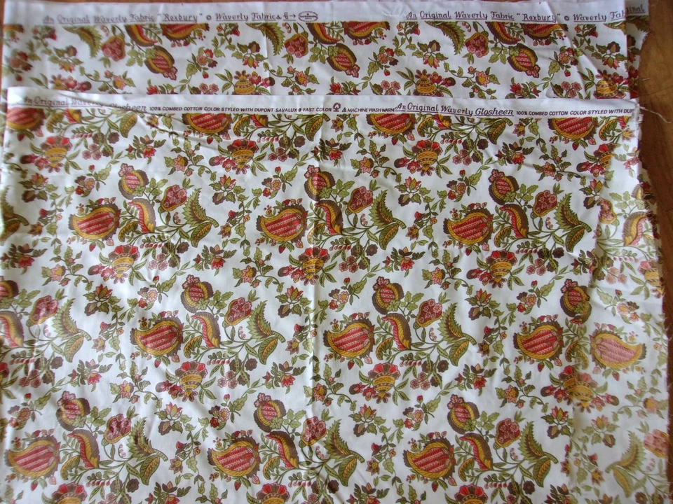 Tela Waverly Roxbury GloSheen algodón peinado estampado botánico decoración del hogar 3,3 yardas Foto 2 de 4