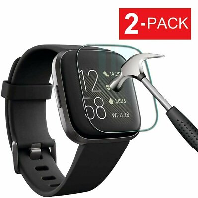 2-Pack Tempered Glass Screen Protector For Fitbit Versa \u0026 Versa Lite Watch  747180119657 | eBay