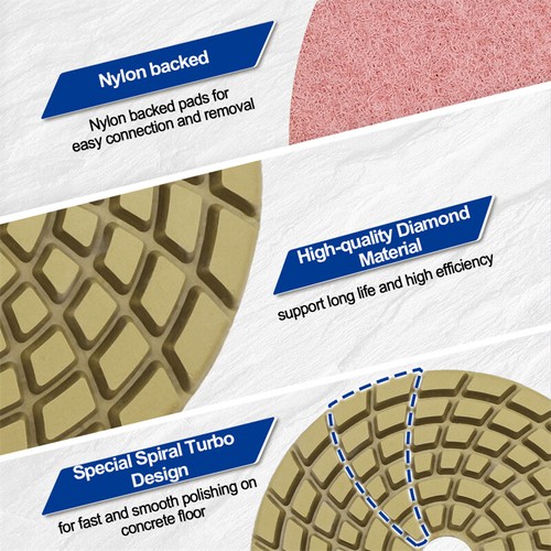 12pcs/pk Dia 100mm Diamond Polishing Floor Renew Sanding Discs 4" Grinding Pads - Picture 4 of 21