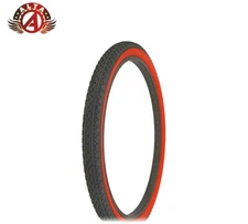 ALTA BICYCLE WIRE BEAD CRUISER TIRE 26 x 2.125 BLACK/RED HEAVY DUTY DIAMOND.