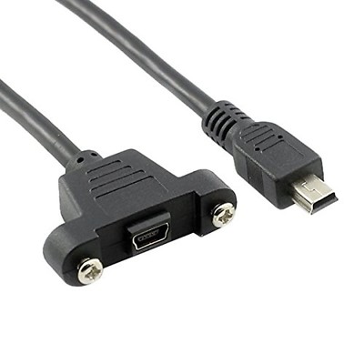 SYSTEM-S Mini USB Panel Mount Kabel Adapterkabel Mini USB Stecker zu Mini USB...