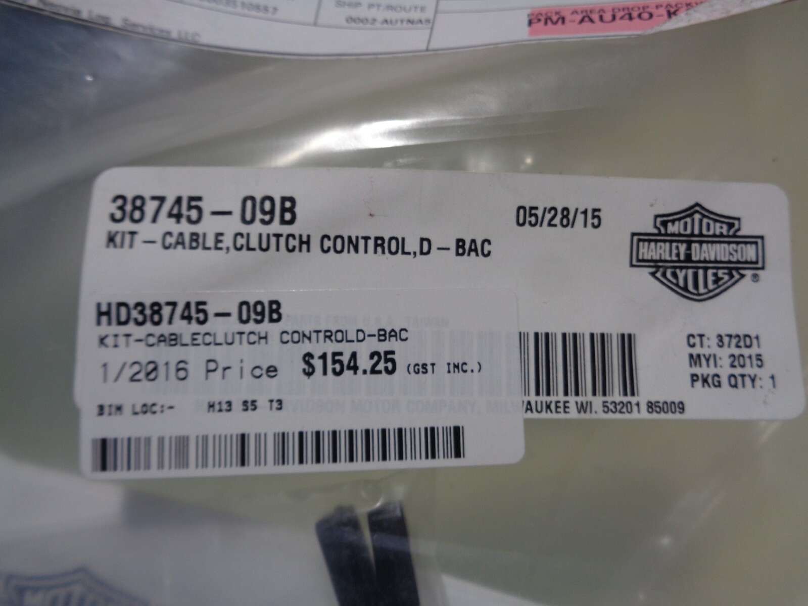 GENUINE ,Harley Davidson, XL 1200 ,Diamondback Braided Clutch Cable Kit