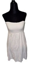 OP Juniors S/M White Strapless Summer Beach Dress Above Knee Length