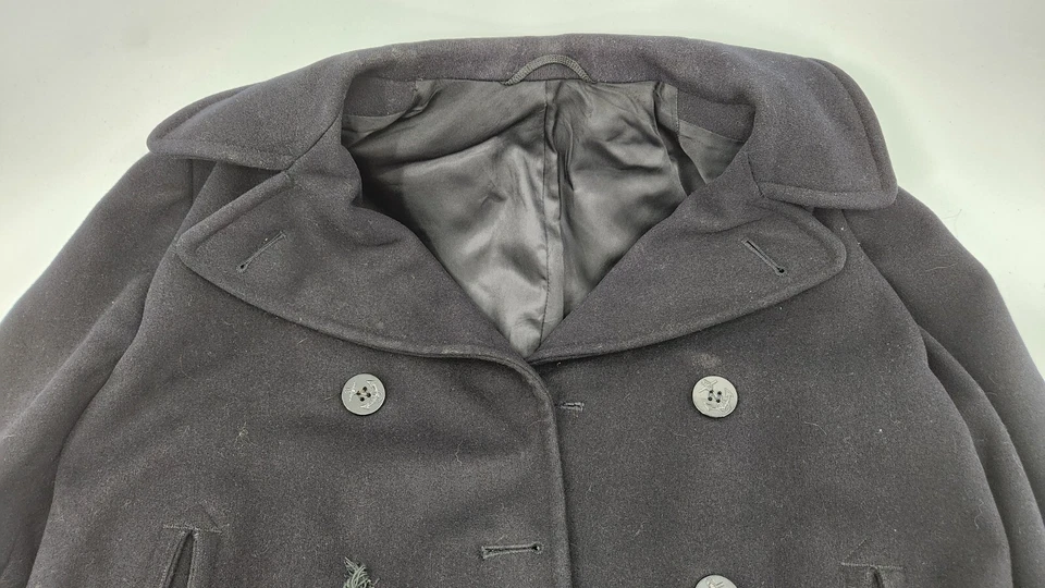 Pembroke US NAVY Peacoat Kersey Wool Military Coat Navy Blue Size 40R - Image 2 of 4