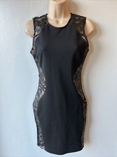 Women’s Size 8 Black Bodycon Mesh Party Dress Designer Lipsy