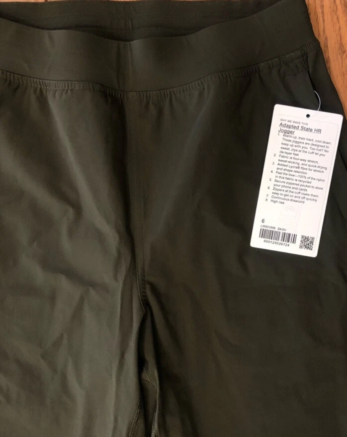 NWT Lululemon Adapted State HR Jogger Size 6 Dark Olive 28” Sold Out!