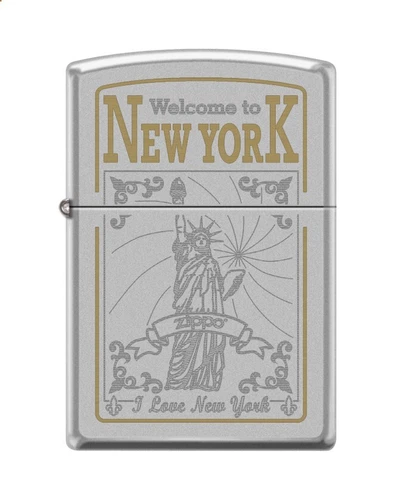 Zippo 0897, New York &  Statue of Liberty, Satin Chrome Finish Lighter
