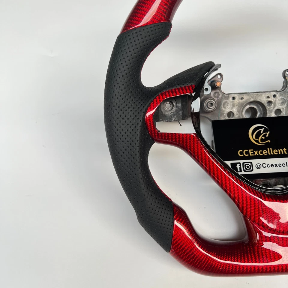 Volante de fibra de carbono real apto para Acura TSX 2009 2010 2011 2012 2013 2014 Foto 3 de 4