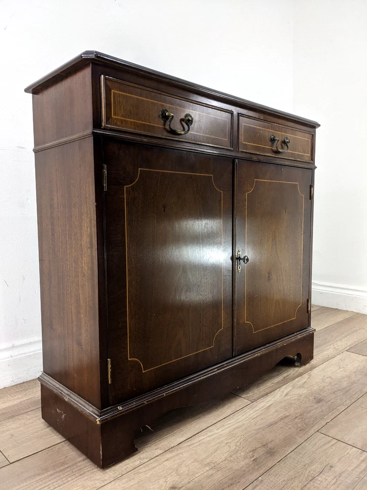 SIDEBOARD Mahogany Small Regency Style Cabinet 2 Drawers 2 Door FREE DELIVERY - Image 2 of 4