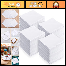 200 Pack Cotton Handkerchiefs 11'' x 11'' Classic Men's Hankies Pocket Squares f