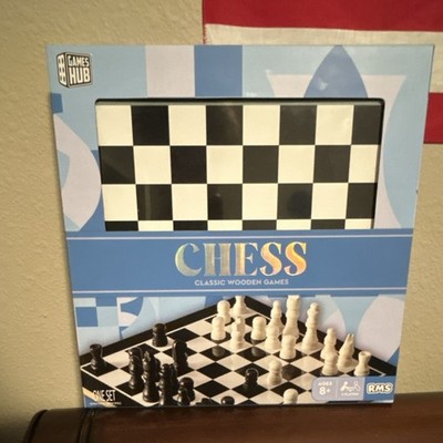 Games Hub Classic Wooden Chess Set Black White Strategy Game Age 8+ never opened