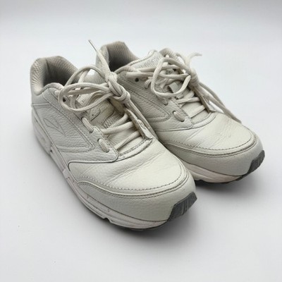 Brooks Addiction Walker Womens 8.5 White Leather Walking Shoes 120032-111