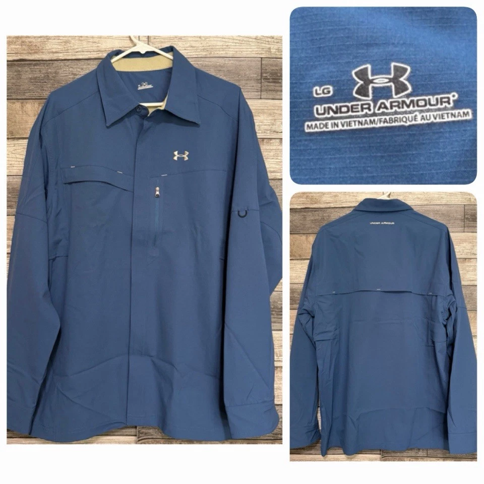 Under Armour Vented Hiking Fishing Button Up Shirt Men’s L Blue Casual Polyester
Opens in a new wind