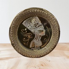 Egyptian Metal Decorative Plates – Nefertiti – Wall or Desk  - 17 cm