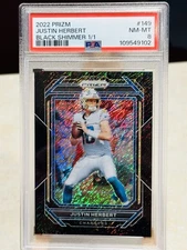 2022 PANINI PRIZM JUSTIN HERBERT BLACK PRIZM SHIMMER 1/1! GO BOLTS!