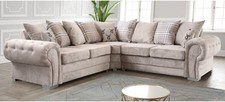 Luxury| Verona Corner Sofa 5 Seater| Naple Mink| High Back| Extra Cushions