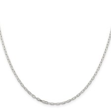 Sterling Silver 2.2mm Diamond-cut Long Link Cable Chain Necklace 22" 4.36gm