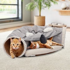 Cat Tunnel 2-in-1 Collapsible Cat Bed/Toy with Removable Mat Home Toy for Pet