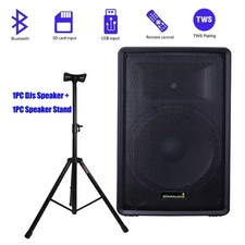 15 Inch 2-Way 3500W Peak Power Stage PA Speaker  Stand Universal Height Tripod