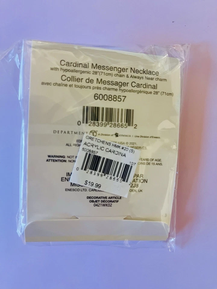 Collar Mensajero Cardinal Gretchen’s Hallmark Foto 3 de 4