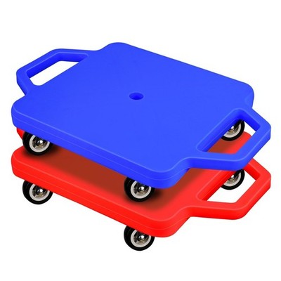 2 Pcs Sports Scooter Board with Handles Colored Floor Sitting Scooter Board w...