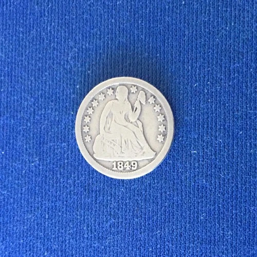 1849 and 1851 Seated Liberty Dimes having nice VG details and some reeding