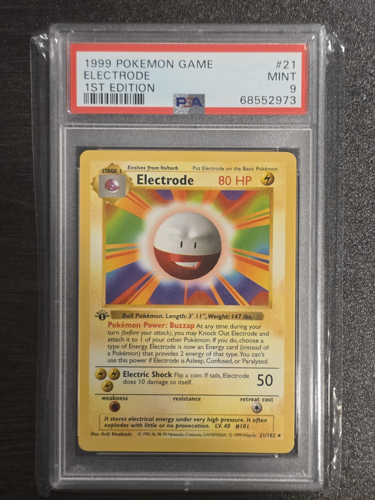 1999 POKEMON BASE SET 1ST EDITION #21 ELECTRODE PSA 9