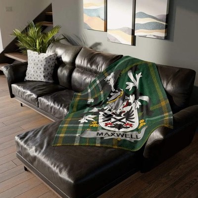 Maxwell Coat Of Arms Irish Tartan Heritage Blanket