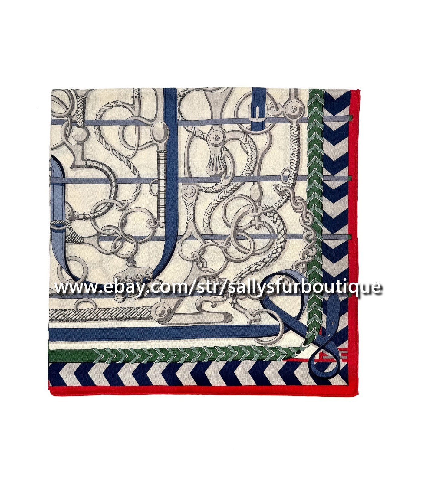 Sallys 70% Cashmere & 30% Silk Wrap Scarf Chain Belt Print Double Face Shawl 53