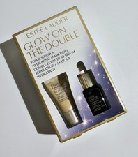 ESTEE LAUDER GLOW ON THE DOUBLE SET -REPAIR SERUM 0.24 OZ HYDRATING MASK 0.24 OZ