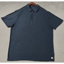 Vuori Polo Shirt Mens Large Blue Short Sleeve Strato Tech Stretch Wicking V188