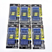 Blue Pilot G2 Retractable Premium Gel Ink Roller Ball Pens Fine Point - 6 Pack