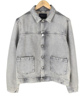 SCOTCH & SODA Herren Sakko L grau verwaschen aufgesetzte Taschen Knopfleiste Spread Denim *