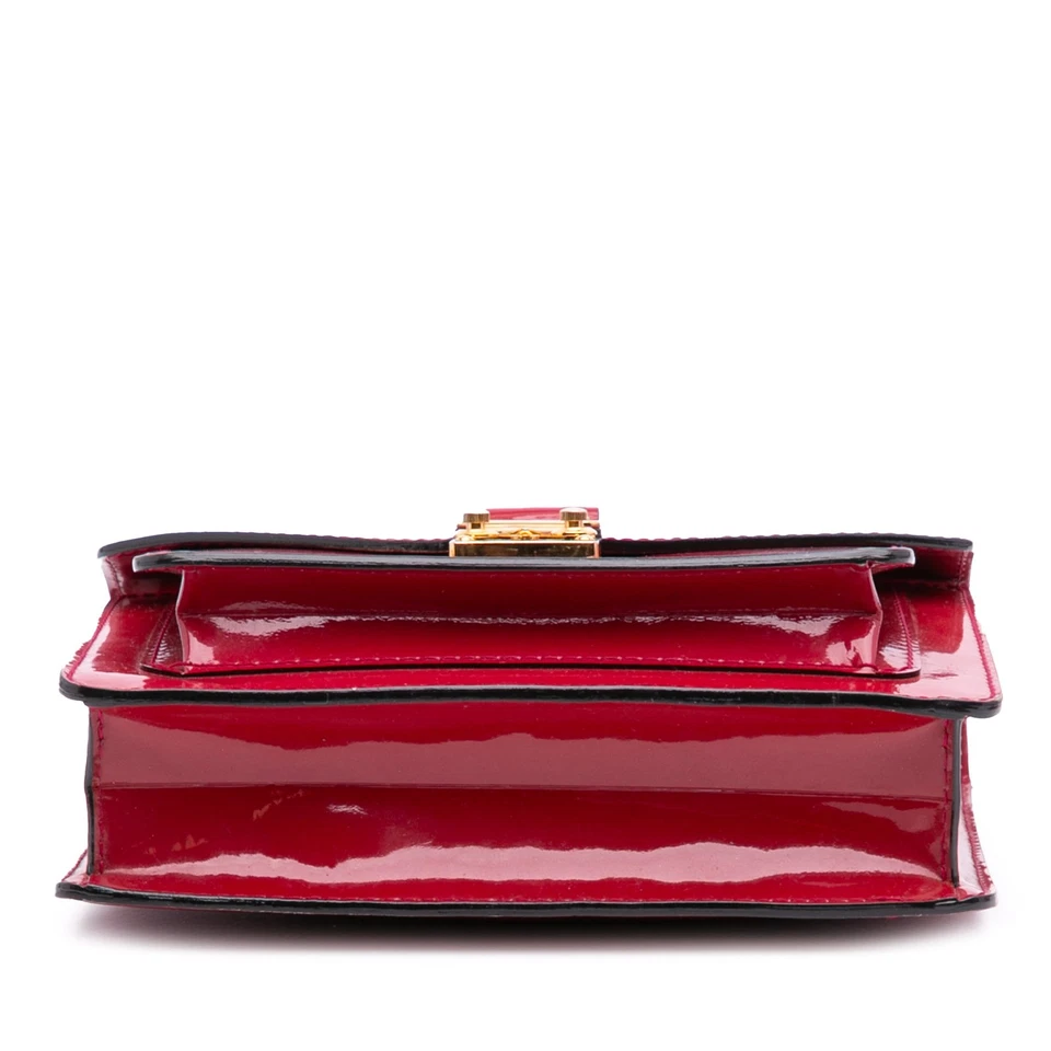 Cartera de cuero roja autenticada Louis Vuitton Vernis Monceau BB Foto 3 de 4